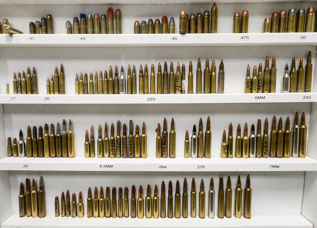 (Francisco Kjolseth  |  The Salt Lake Tribune)  Various caliber bullets are on display at The Gun Vault shooting range in South Jordan where a group of women with concealed carry permits regularly meet to train and learn safe and responsible gun handling skills. 
