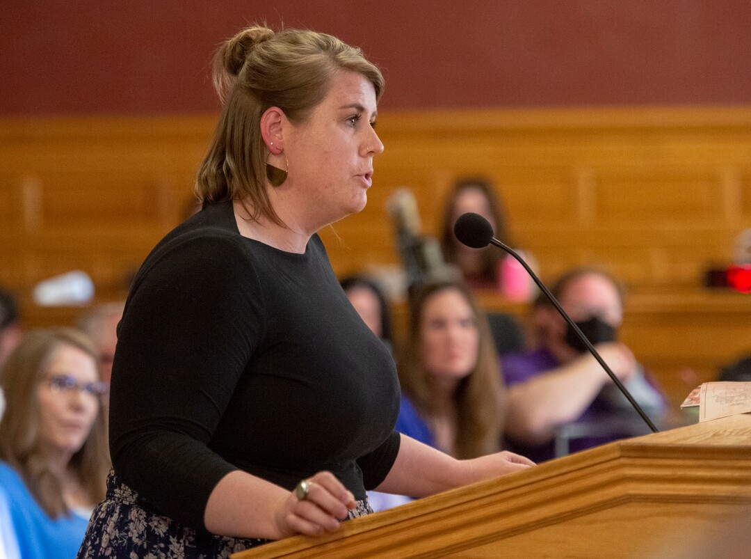 (Rick Egan  |  The Salt Lake Tribune)       June Hiatt speaks about the housing problem in Salt Lake at the City council meeting, Tuesday, April 23, 2019.
