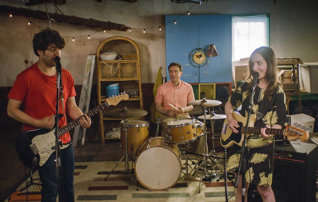 | courtesy Sundance Institute
An unhappily married couple (Adam Pally, left, and Zoe Lister-Jones, right) try to save their marriage by turning their fights into songs and forming a rock band (with Fred Armisen as drummer), in "Band Aid," a comedy written and directed by Lister-Jones. It screens in the U.S. Dramatic competition of the 2017 Sundance Film Festival.