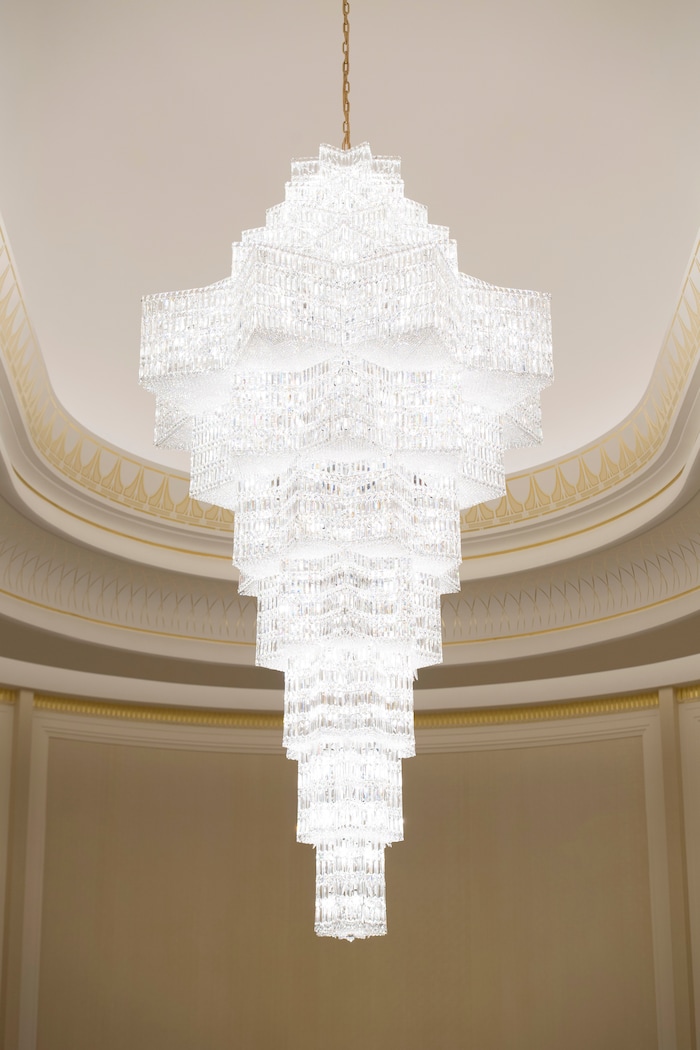 (photo courtesy LDS Church) The celestial room chandelier in the Jordan River Utah Temple. 