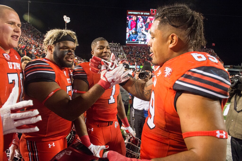 (Rick Egan  |  Tribune file photo)        
Utah Utes 35-27, beat BYU at Rice-Eccles Stadium, Saturday, November 24, 2018. The Utes play against BYU in the first game this season and they also appear in the preseason AP Top 25.
