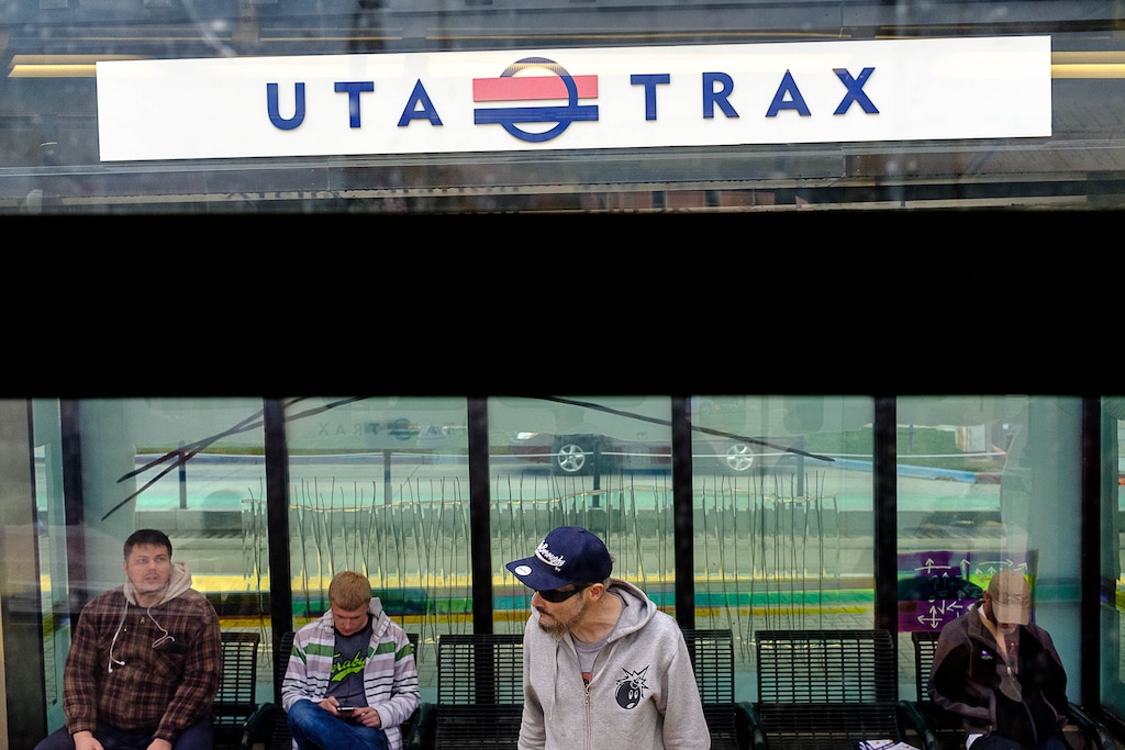 Trent Nelson  |  The Salt Lake TribunePassengers at the Arena TRAX station in Salt Lake City, Wednesday March 22, 2017.