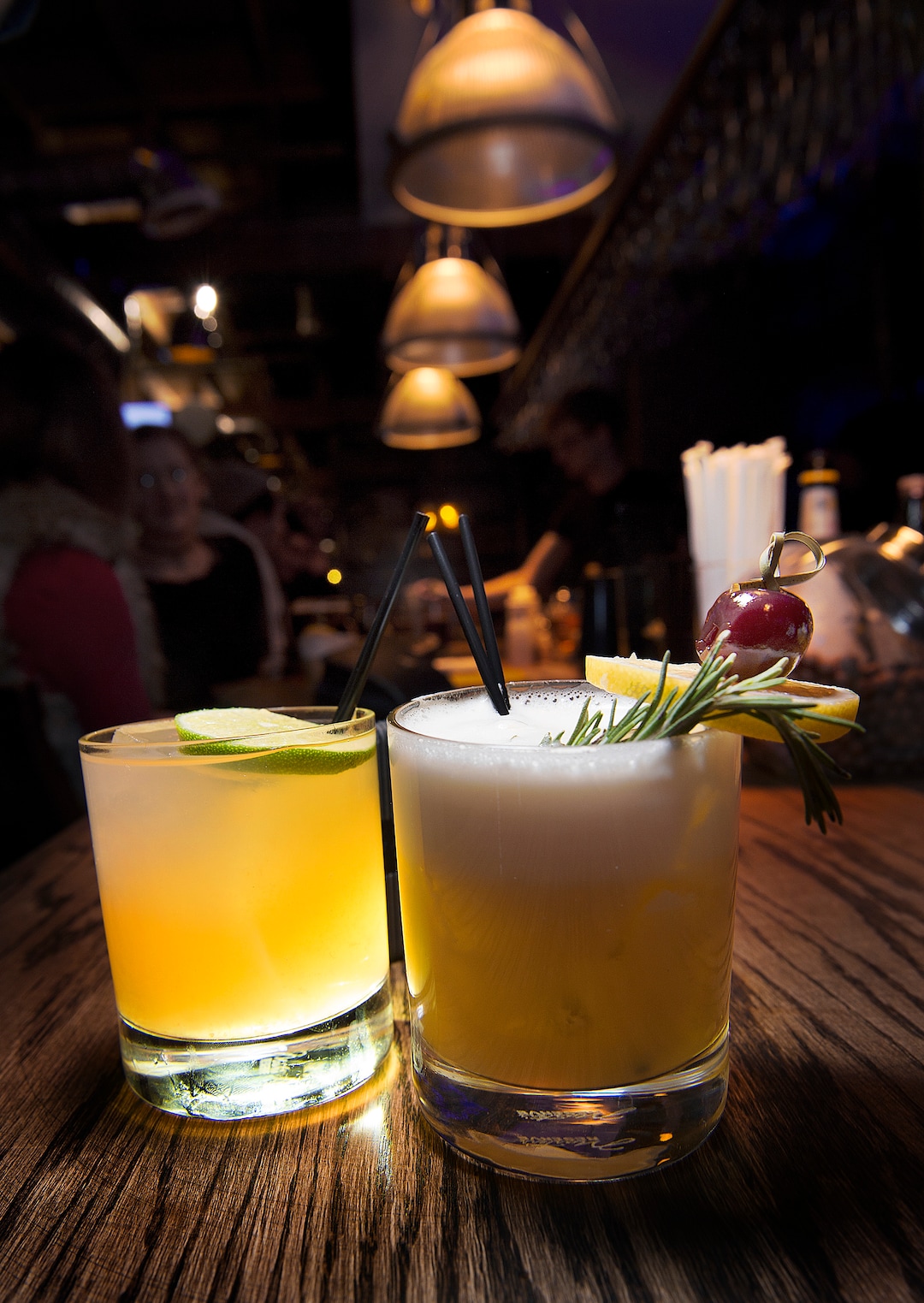 (Scott Sommerdorf   |  The Salt Lake Tribune)  The "Smoky Llama" drink, left, and the "Shark Bait" at Purgatory Bar in Salt Lake City.