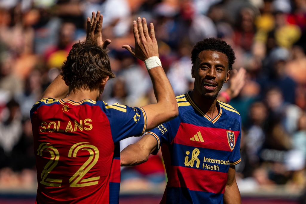 (Trent Nelson  |  The Salt Lake Tribune) Real Salt Lake forwards Sergi Solans (22) and Morgan Guilavogui both scored in the team's win over San Diego on Saturday.