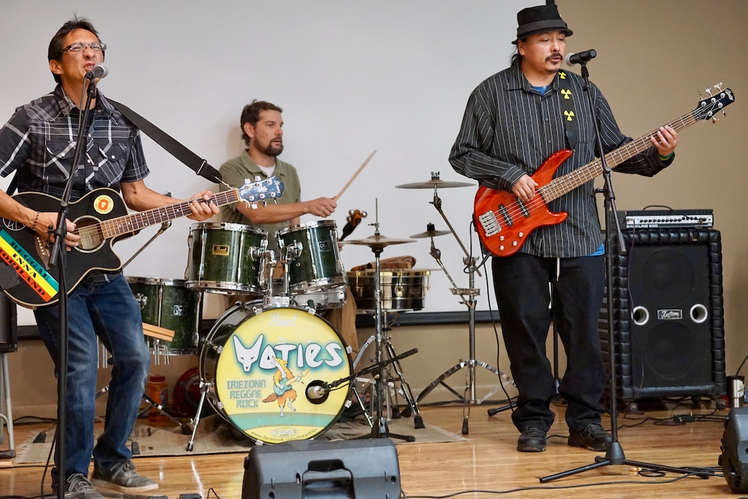 (Zak Podmore | The Salt Lake Tribune) Ed Kabotie and Tha 'Yoties perform an original reggae song at Rumble on the Mesa in Bluff, Utah, on Sept. 28, 2019.