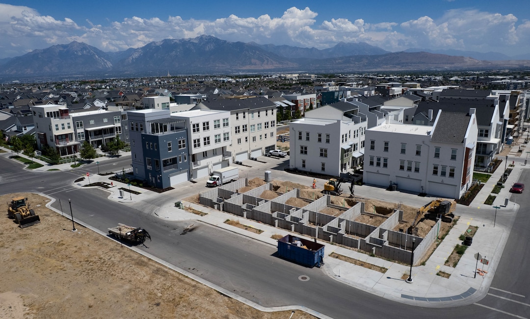 (Francisco Kjolseth | The Salt Lake Tribune) New development is pictured around The Ballpark at American First Square in South Jordan on Tuesday, July 21, 2026.