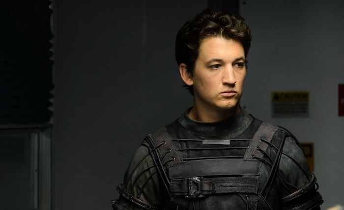 This photo provided by Twentieth Century Fox shows Miles Teller as Dr. Reed Richards in a scene from the film, "Fantastic Four," releasing in U.S. theaters on Aug. 7, 2015. (Ben Rothstein/Twentieth Century Fox via AP)