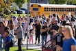 (Francisco Kjolseth | The Salt Lake Tribune) Students and staff at Centennial Elementary School, part of the Alpine School District, on the first day of school this August. Next fall, the Alpine district will split into three, and Centennial will become part of the new Timpanogos School District.