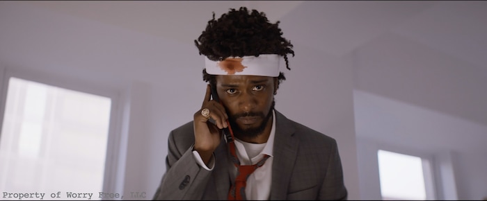 (Doug Emmett  |  courtesy Sundance Institute) Lakeith Stanfield plays a telemarketer in rapper Boots Riley's directing debut, "Sorry to Bother You," which will screen in the U.S. Dramatic competition of the 2018 Sundance Film Festival.