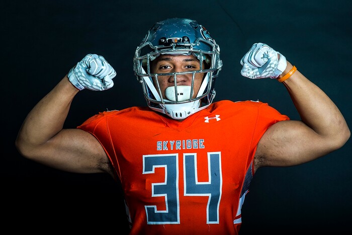 (Chris Detrick | The Salt Lake Tribune) Skyridge's Blayden Togiai poses for a portrait Friday, December 15, 2017.