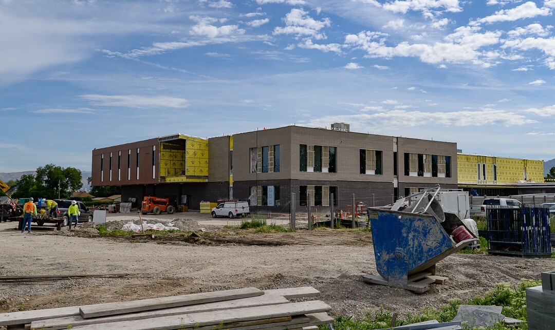 (Francisco Kjolseth  |  The Salt Lake Tribune)  Work continues on the new homeless resource center at 3380 S. 1000 West in South Salt Lake, located next to the Jordan River Parkway on Thursday, June 13, 2019.