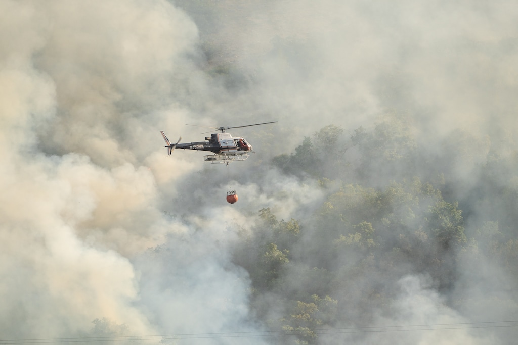 (Benjamin Zack | Special to The Tribune) Crews battle the Willard Peak Fire near North Ogden on Thursday, Aug. 14, 2025.