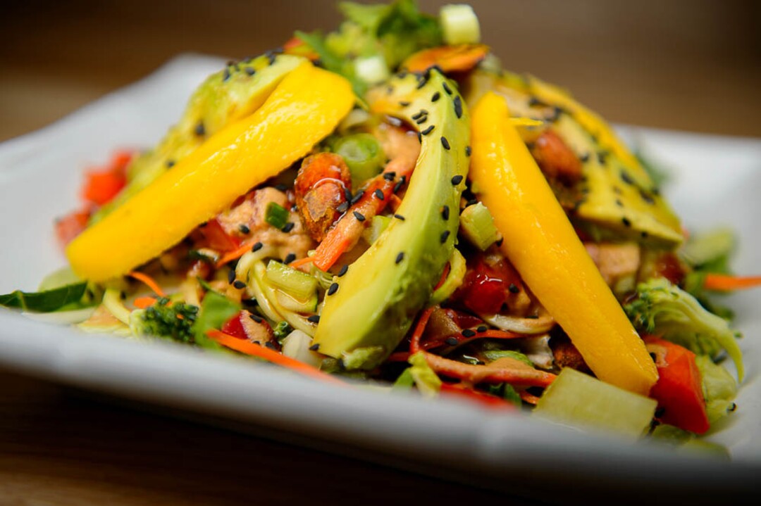 (Trent Nelson | The Salt Lake Tribune)
The stir fry at Rawtopia Living Cuisine, where most dishes are packed with raw vegetables. Friday April 6, 2018.