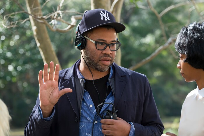 This image released by Universal Pictures shows director Jordan Peele on the set of "Get Out."  Peele was nominated for an Oscar for best director, Tuesday, Jan. 23, 2018. The 90th Oscars will air live on ABC on Sunday, March 4.  (Justin Lubin/Universal Pictures via AP)