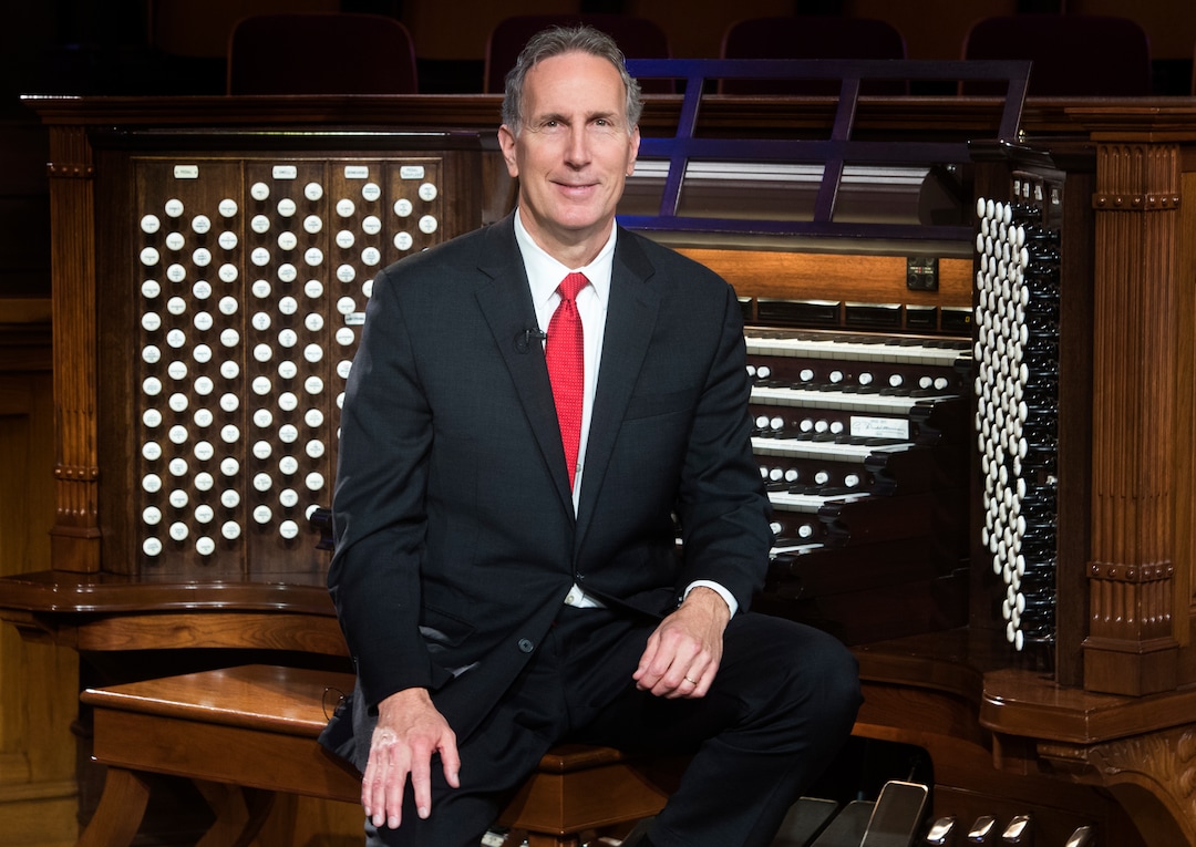 (Rick Egan  |  The Salt Lake Tribune)  Principal organist Richard Elliott arranges a lively solo each year for the Mormon Tabernacle Choir's Christmas concerts.