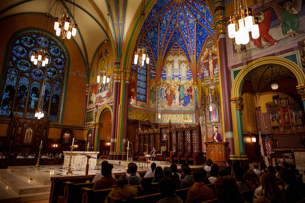 (Trent Nelson | The Salt Lake Tribune) Bishop Oscar Solis, speaking during an Ash Wednesday Mass at the Cathedral of the Madeleine in 2025, deemed allegations from former parishioner William Hambleton that he was abused as a teen by a priest "credible."