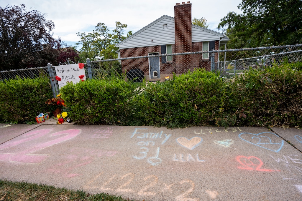 (Rick Egan | The Salt Lake Tribune) A memorial for Aaron Lowe, by the gate of the house on the corner of Broadmore St. and Yermo Avenue, on Wednesday, Sept. 29, 2021. Lowe was fatally shot at a house party in the area early Sept. 26, 2021. A 22-year-old man has been arrested on suspicion of aggravated murder, attempted murder and felony discharge of a firearm in Lowe's death, according to Salt Lake City police.