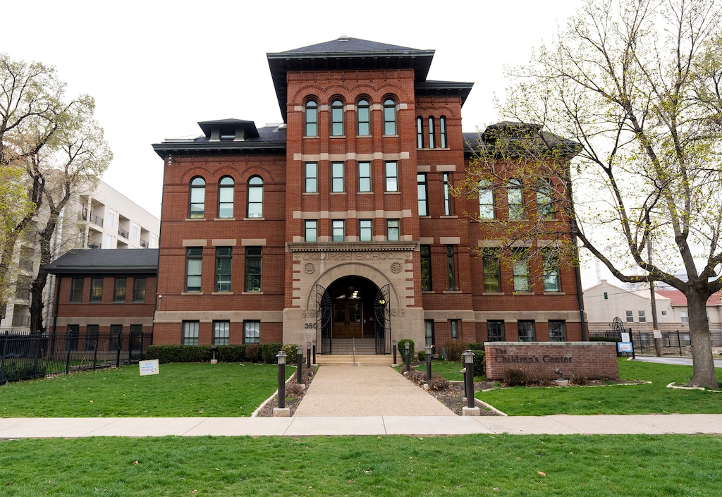 (Rick Egan | The Salt Lake Tribune) The Oquirrh School Building on 400 East, where the Salt Lake School for the Performing Arts is housed, on Tuesday, April 18, 2023.
