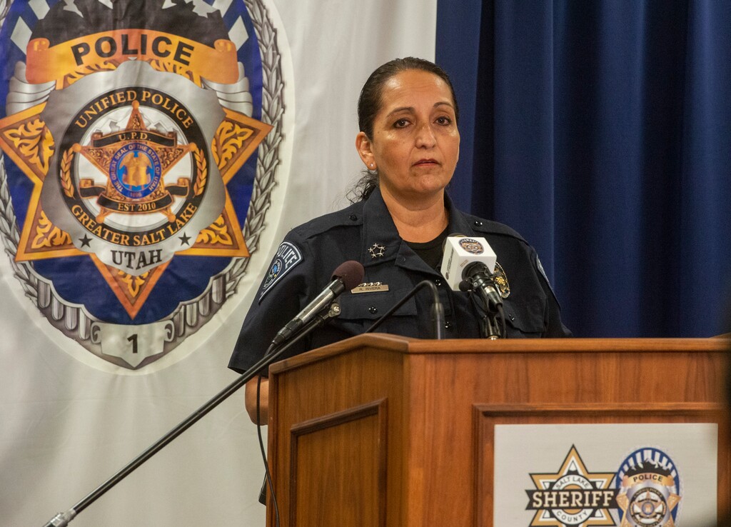 (Rick Egan | The Salt Lake Tribune) Salt Lake County Sheriff Rosie Rivera gives a statement about the Conzuelo "Nicole" Solorio-Romero kidnapping case at the Salt Lake County Sheriff's office on Tuesday, Feb. 16, 2021.