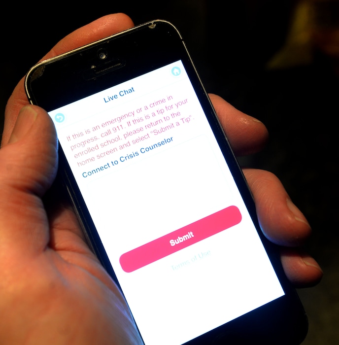 Steve Griffin / The Salt Lake Tribune
The SafeUT Crisis Text and Tip Line is a statewide service that provides real-time crisis intervention to youth through texting and a confidential tip program Ð right from your smartphone. Tuesday December 27, 2016.