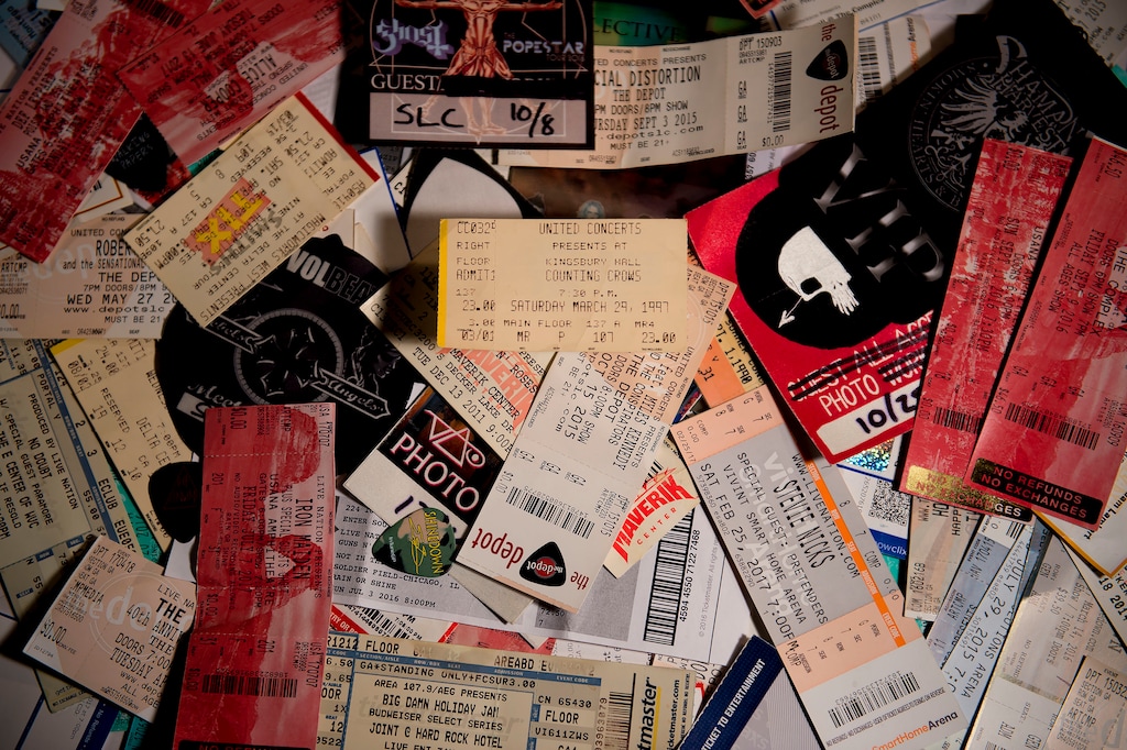 (Jeremy Harmon  |  The Salt Lake Tribune) Tickets from the collection of The Tribune's Eric Walden.
