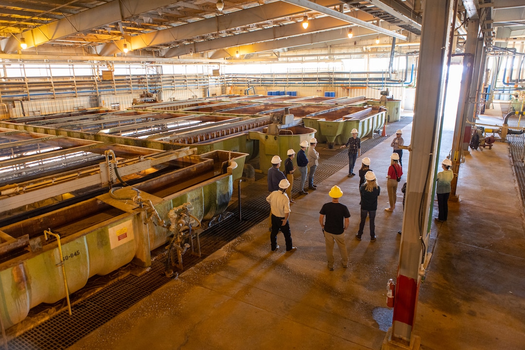(Courtesy of Energy Fuels) Guests tour the White Mesa Mill in San Juan County, which produces uranium, vanadium and rare earth minerals. Sept. 16, 2021.