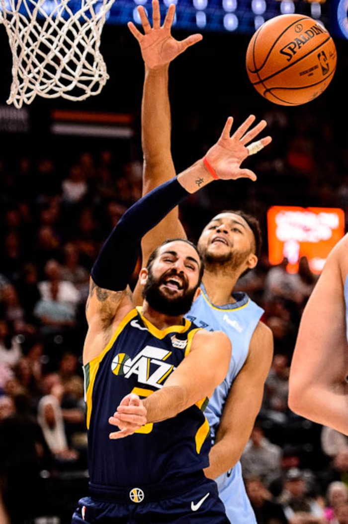 (Trent Nelson | The Salt Lake Tribune)
Utah Jazz guard Ricky Rubio (3). Utah Jazz vs Memphis Grizzlies, NBA basketball in Salt Lake City on Friday Nov. 2, 2018.
