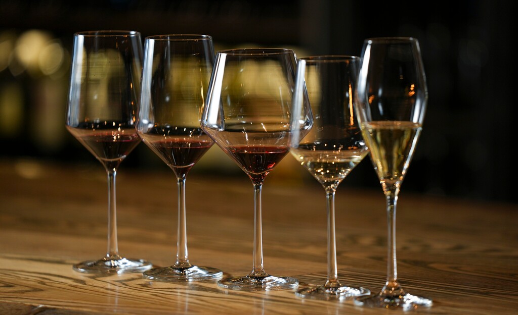 (Bethany Baker  |  The Salt Lake Tribune) The "Going Down...Under" wine flight, highlighting wines from Australia, New Zealand and Tasmania, sits on the bar at Bar a Vin in Salt Lake City on Tuesday, Jan. 7, 2025.