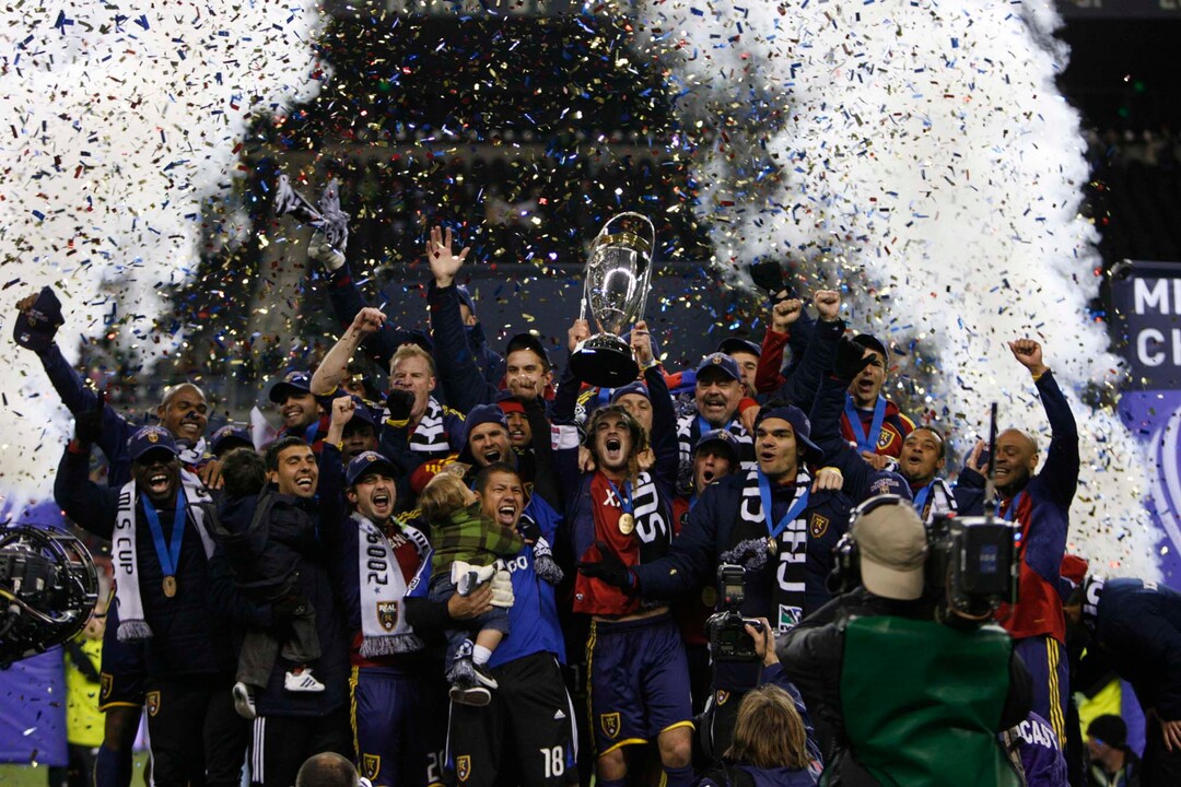 (Trent Nelson  |  Tribune file photo) Real Salt Lake celebrates its victory against the L.A. Galaxy in Seattle. RSL won the MLS Cup 5-4 during the penalty round.