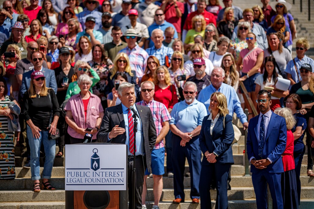 (Trent Nelson  |  The Salt Lake Tribune) Phil Lyman during a news conference at the Utah Capitol in Salt Lake City on Friday, June 6, 2025. The 3rd Congressional District candidate recently criticized Utah policies for creating a "sanctuary state." 