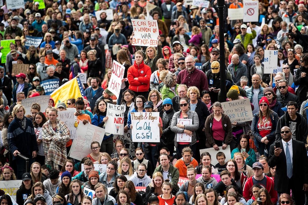 (Chris Detrick | The Salt Lake Tribune)  Participants listen during the March for Our Lives SLC rally at the state Capitol Saturday, March 24, 2018. The student-led March for Our Lives SLC got underway about 11:30 a.m. with what police estimated were 8,000 participants walking from Salt Lake City's West High School to the front steps of the state Capitol.