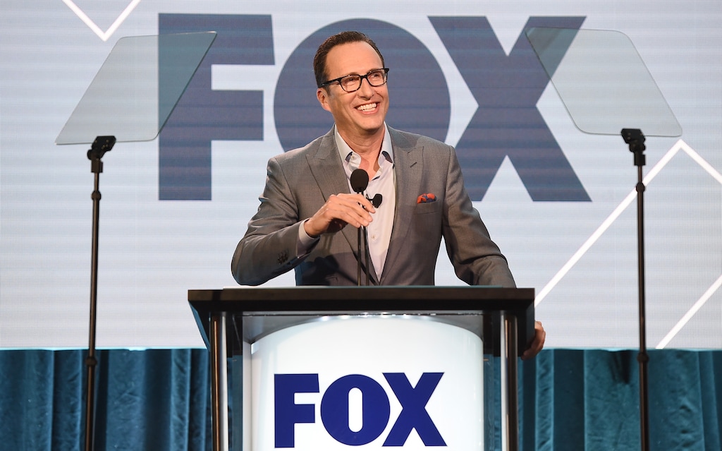 (Photo courtesy Frank Micelotta |FOX | PictureGroup) Fox Entertainment CEO Charlie Collier addresses members of the Television Critics Association.