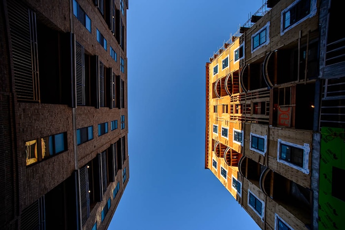 (Trent Nelson | The Salt Lake Tribune)
Hardware Apartments, under construction in Salt Lake City on Monday Nov. 12, 2018.
