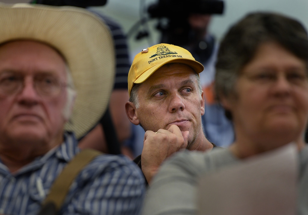 (Scott Sommerdorf  | The Salt Lake Tribune) Phil Lyman listens as others speak during the public meeting at the Bluff Community Center, Saturday, July 16, 2016.