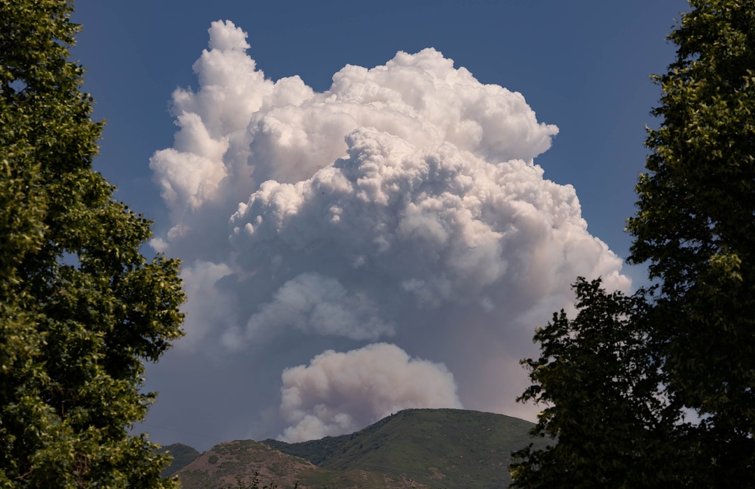 (Francisco Kjolseth | The Salt Lake Tribune) A fire breaks out near I-80 in Parley’s Canyon on Saturday, Aug. 14, 2021.