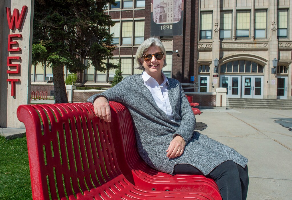 (Rick Egan  |  The Salt Lake Tribune)   Valerie Gates, a teacher at West High School, is trying to help her students with their online learning, Monday April 20, 2020