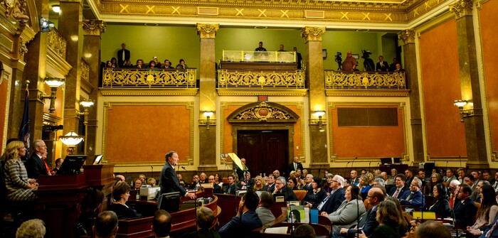 (Steve Griffin  |  The Salt Lake Tribune) Gov. Gary Herbert gives his State of the State address in the Utah House of Representatives in Salt Lake City Wednesday January 24, 2018.