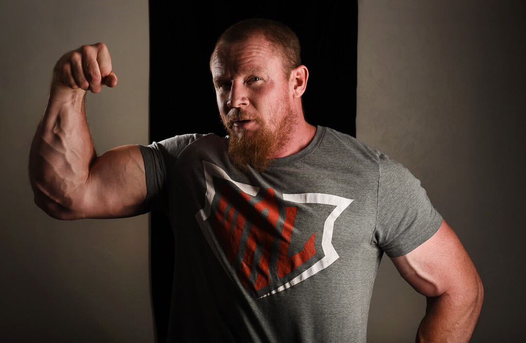 (Francisco Kjolseth  |  The Salt Lake Tribune)  Rising armwrestling star Jordan Sill of Layton who competes in the 210 lbs weight class and started competing 15 years ago when he won his first trophy, has been ascending the World Armwrestling League as he heads to Norfolk, Virginia this week to compete in the Super Star Showdown Series.