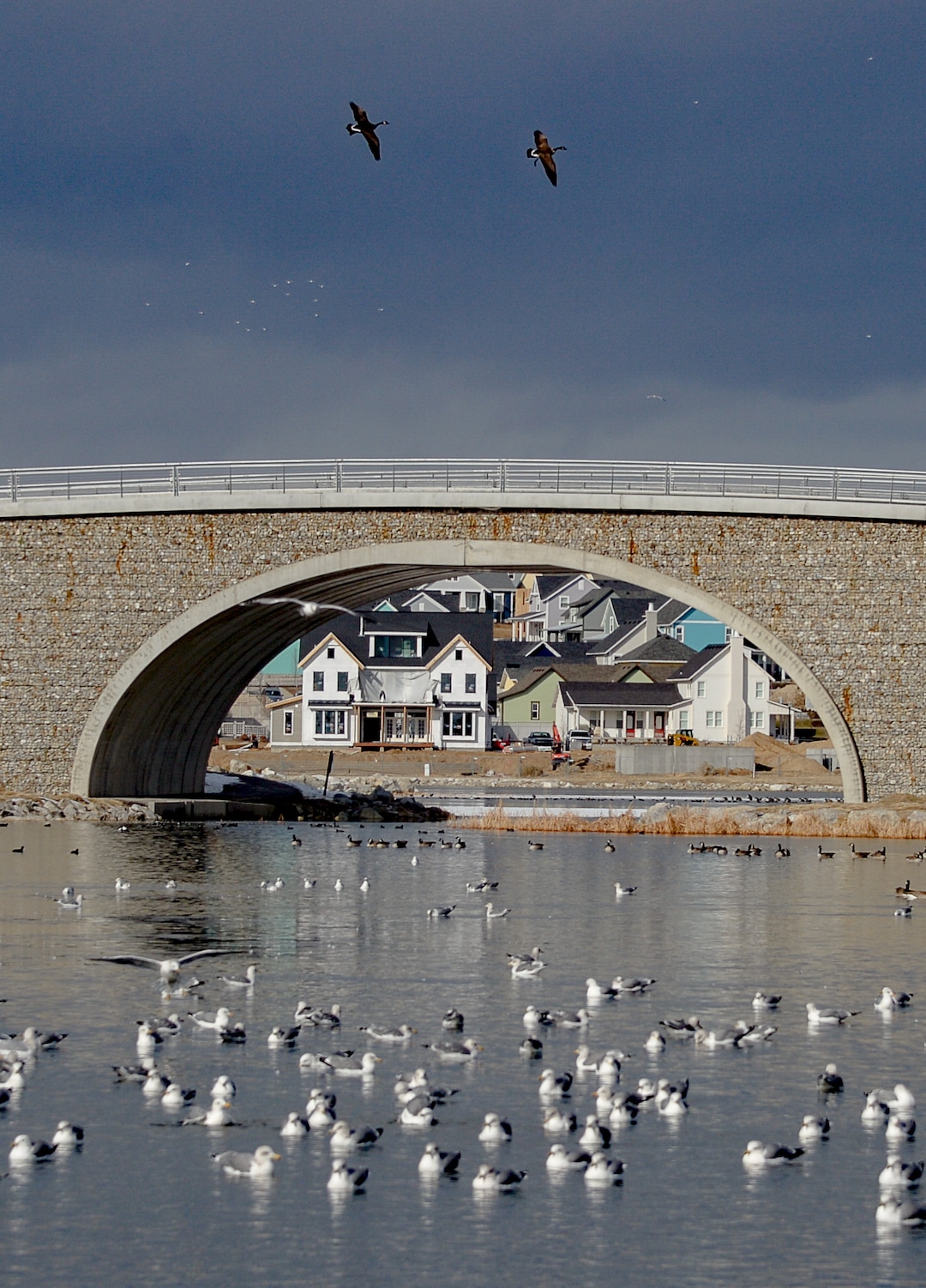 (Francisco Kjolseth  |  The Salt Lake Tribune) Ongoing development takes shape around Oquirrh Lake at Daybreak on Thursday, Jan. 9, 2020. Daybreak, the 4,100-acre master planned community in South Jordan, illustrates the idea of blending higher density housing and walkable community design with ample amounts of open space. That "smart growth" land use approach is being required by Salt Lake County for a proposed development called Olympia Hills, a 933-acre residential and commercial project proposed west of Herriman.