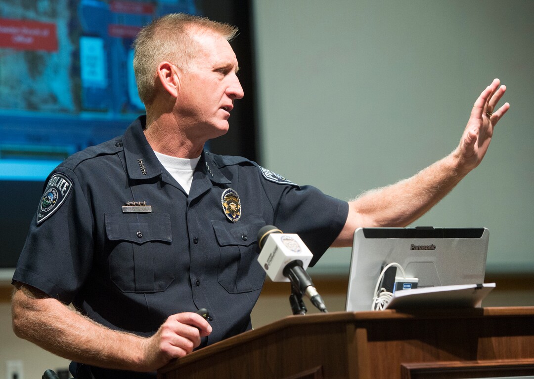 Rick Egan  |  The Salt Lake TribuneSheriff Jim Winder discusses the circumstances of the Tsouras shooting at the Salt Lake County Sheriff's Office, Wednesday, June 15, 2016.