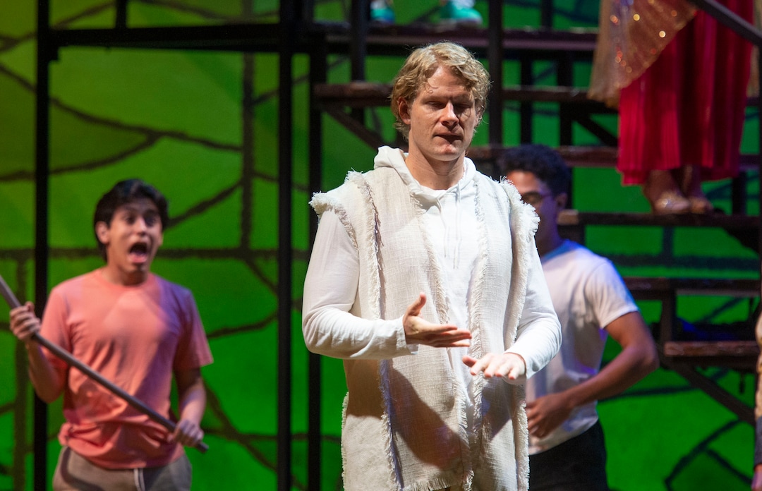(Rick Egan  |  The Salt Lake Tribune)   Actors walk through a technical rehearsal for Joseph and the Amazing Technicolor Dreamcoat, at the Shakespeare Festival in Cedar City, Wednesday, June 19, 2019.