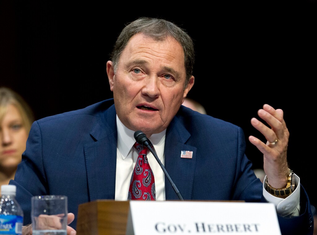 FILE - In this Sept. 7, 2017, file photo, Utah Gov. Gary Herbert speaks at a Senate Health, Education, Labor, and Pensions Committee hearing on Capitol Hill in Washington. Herbert on Tuesday, March 20, 2018 signed a bill allowing women to get birth control directly from a pharmacist rather than visiting a doctor each time they want to obtain or renew a prescription for birth control. (AP Photo/Jose Luis Magana, File)
