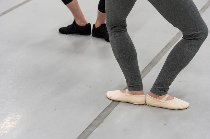 (Alex Gallivan  |  Special to the Tribune) Adults learn basic techniques during the beginner's class at Ballet West Academy in Salt Lake City, Wednesday, Jan. 31.