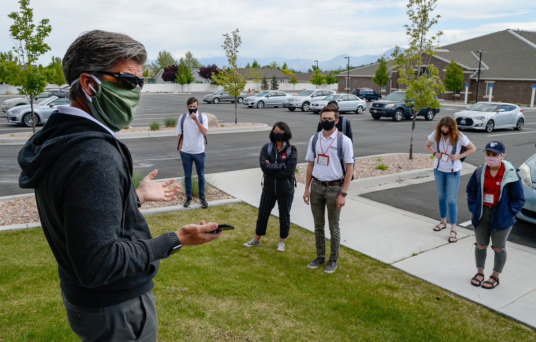 (Francisco Kjolseth  |  The Salt Lake Tribune) Steven Alder, director of field operations for the HERO project and a U. professor of family and preventive medicine talks with a team of students in Herriman on Thursday, May 4, 2020, before they fan out into the community to find people willing to be tested for COVID-19, to find out how widespread the disease actually is in the state. Educators and business leaders are hoping the Utah Health & Economic Recovery Outreach program, where college-age volunteers are now randomly finding residents to be tested for COVID-19, will blossom into something bigger. They are proposing to expand it into what will be called Hope Corps, with hundreds of students and other volunteers offering hands-on advice and resources to restaurants and retailers who's businesses are struggling in the pandemic.