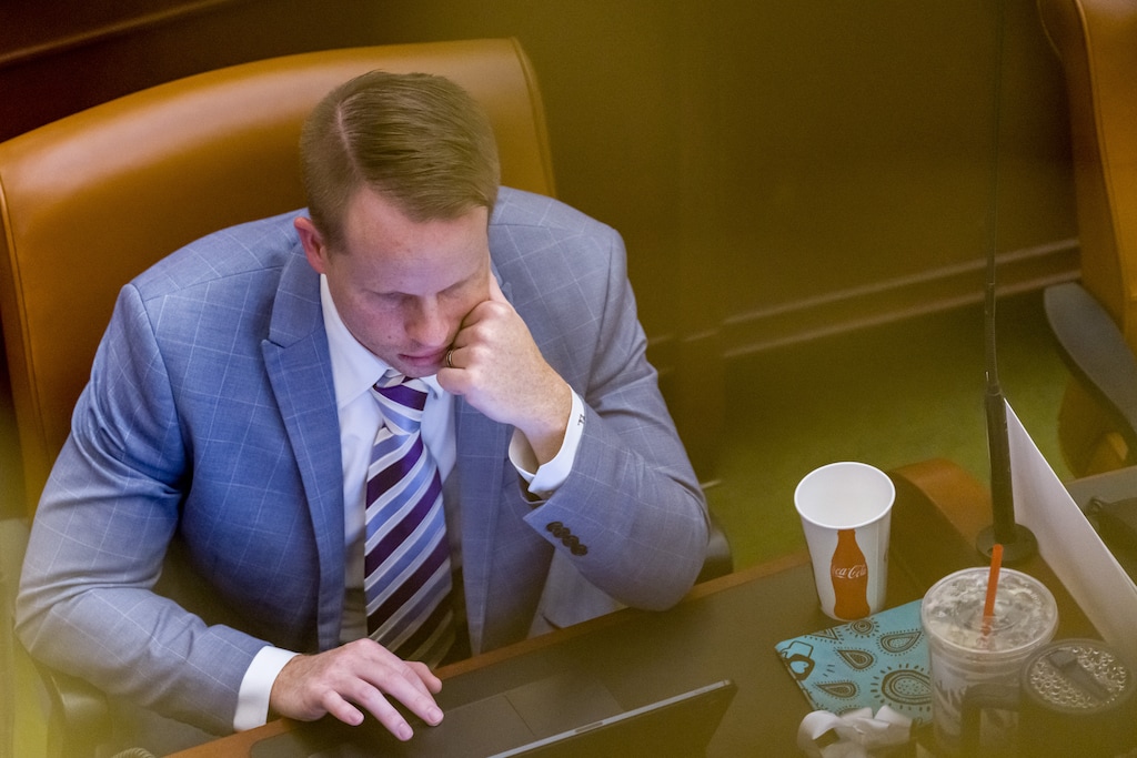 (Trent Nelson  |  The Salt Lake Tribune) Rep. Trevor Lee, R-Layton, during a special session at the Utah Capitol in Salt Lake City on Tuesday, Dec. 9, 2025.