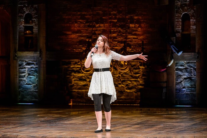 (Trent Nelson | The Salt Lake Tribune) Annsheri Reay of Monticello High School performs in the Hamilton Education Project, or EduHam, at the Eccles Theater in Salt Lake City, Friday May 4, 2018.