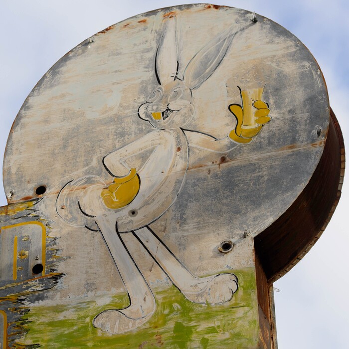 (Trent Nelson  |  The Salt Lake Tribune) The iconic sign at the Cotton Bottom Inn in Holladay on Thursday, Jan. 9, 2020. The sign is being restored by Brimley Neon, which specializes in vintage sign repair.