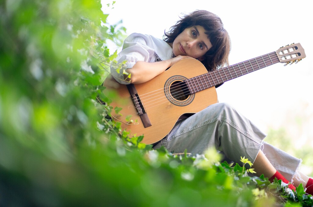 (Francisco Kjolseth | The Salt Lake Tribune) Emma Hardyman, singer and primary songwriter of the Utah band Little Moon, which won the NPR Tiny Desk Contest in 2023, pictured on Tuesday, Aug. 15, 2024. Little Moon's new album, "Dear Divine," is scheduled to be released on Oct. 25, 2024.