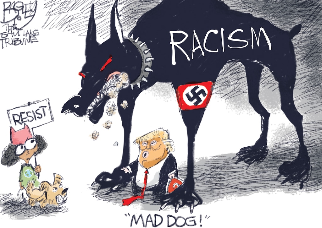 (Pat Bagley | The Salt Lake Tribune) This Pat Bagley cartoon, titled "Nazi Dog," appears in The Salt Lake Tribune on Sunday, Aug. 13, 2017.