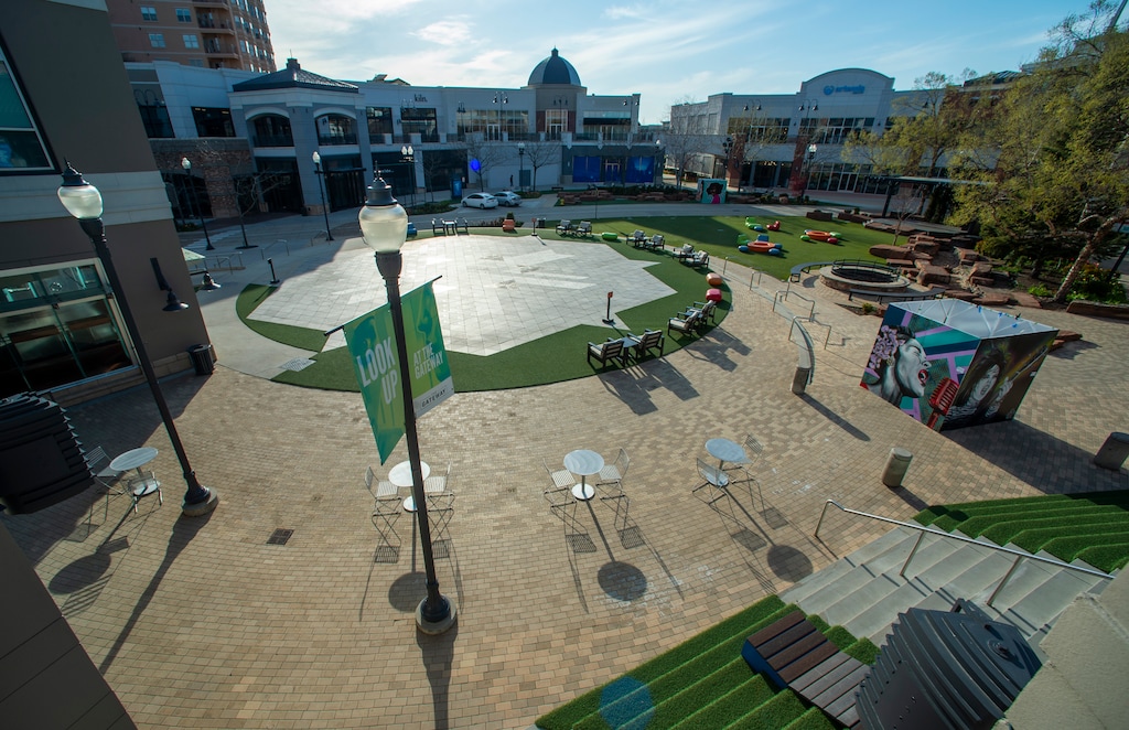 (Rick Egan  |  The Salt Lake Tribune)     The Olympic Plaza is deserted on a sunny spring afternoon, Friday April 17, 2020